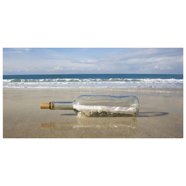 Badrückwand »Message in a Bottle«, BxH:90 cm x 45 cm, blau