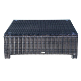 Beistelltisch, BxHxT: 85 x 39 x 50 cm, braun, Gestell aus Metall/Polyrattan