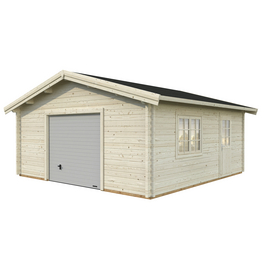 Blockbohlen-Garage, BxT: 540 x 540 cm (Außenmaße), Holz