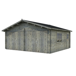 Blockbohlen-Garage, BxT: 575 x 510 cm (Außenmaße), Holz