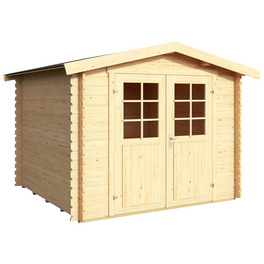 Blockbohlenhaus »Dänemark«, BxT: 271 x 260 cm (Aufstellmaße), Satteldach Blockbohlenhaus »Dänemark«, BxT: 271 x 260 cm (Aufstellmaße), Satteldach