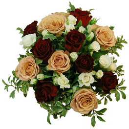 Blumenstrauß »Rosen, Lysianthus, «, Ø 35–39 cm