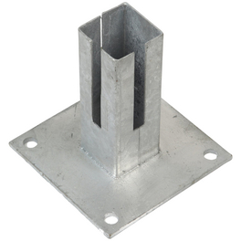 Bodenplatte, BxHxT: 15 x 15 x 15 cm, silberfarben, für Bodenbefestigung Bodenplatte, BxHxT: 15 x 15 x 15 cm, silberfarben, für Bodenbefestigung