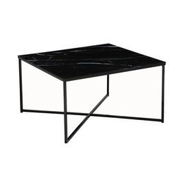 Couchtisch, BxH: 80 x 45 cm, Metall/Glas