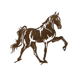 Dekofigur, Pferd (Mustang), Stahlblech, braun