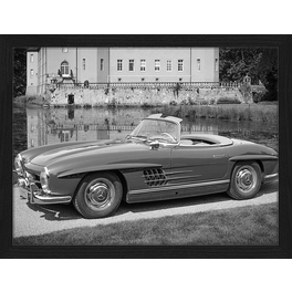 Digitaldruck »Mercedes Benz 300 SL Roadster«, Rahmen: Buchenholz, Schwarz