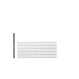 Doppelstabmattenzaun, grün, 6/5/6 mm, Erweiterungs-Set à 2,5 m, inkl. Pfosten, Klemmhalter