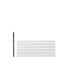 Doppelstabmattenzaun, grün, 8/6/8 mm, Erweiterungs-Set à 2,5 m, inkl. Pfosten, Klemmhalter