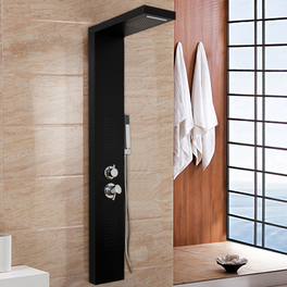 Duschpaneel »Cascata«, Höhe: 142 cm, schwarz