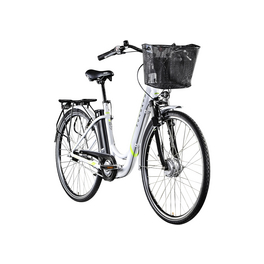 E-Bike »Z517«, Citybike, 7-Gang, 374,4 Wh/10,4 Ah, weiß|grün