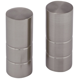 Endknopf, Ally, Zylinder, 19 mm, 2 Stück, Silber