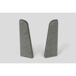 Endstücke, für Sockelleiste (6 cm), Dekor: Stein grau, Kunststoff, 2 Stück