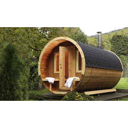 Fasssauna »De luxe«, Fichtenholz, beige, 6 Personen Fasssauna »De luxe«, Fichtenholz, beige, 6 Personen