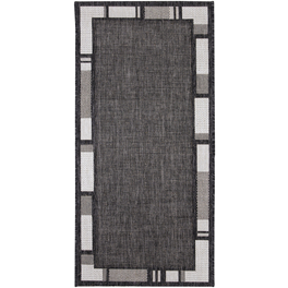 Flachgewebe-Teppich »Louisiana«, BxL: 60 x 110 cm, silberfarben/anthrazit