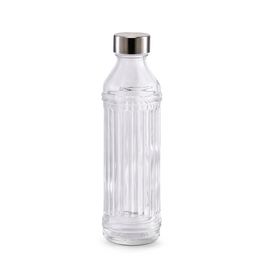 Flasche, Glas/Edelstahl, mit Drehverschluss