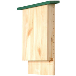 Fledermauskasten, für Fledermaus, Kiefernholz, natur/grün Fledermauskasten, für Fledermaus, Kiefernholz, natur/grün
