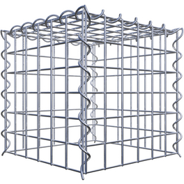Gabione, silbergrau, Maschenweite 5 cm x 5 cm, Spirale