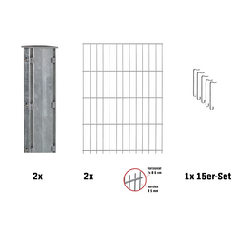 Gabionen-Set, BxHxL: 12 x 103 x 201 cm, Stahl