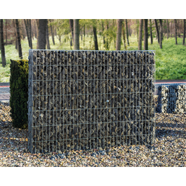 Gabionenzaun, HxLxT: 140 x 200 x 25 cm, Stahl, metallfarben