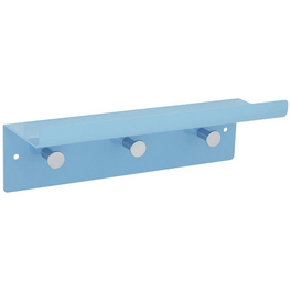 Garderobe, Blau, 3 Haken, Stahl, Blau, Stahl, 94 x 300 x 100 mm
