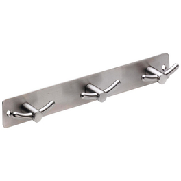 Garderobe, Silber, 3 Haken, Edelstahl, Silber, Edelstahl, 35 x 270 x 35 mm