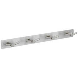 Garderobe, Silber, 4 Haken, Edelstahl, Silber, Edelstahl, 35 x 370 x 35 mm