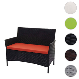 Gartenbank »Halden«, BxHxT: 106 x 83 x 60, schwarz, Kissen terracotta