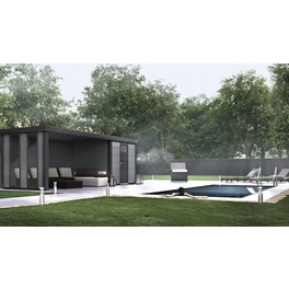 Gartenhaus »Eleganto 2424«, BxHxT: 238 x 227 x 238 cm, Metall, mit Lounge inkl. 2 Fenster links