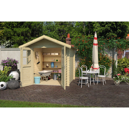 Gartenhaus »INN«, BxT: 241,1 x 263 cm (Außenmaße), Wandstärke: 28 mm, Naturbelassen