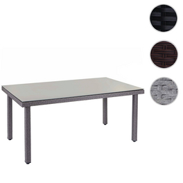 Gartentisch, 160 x 90 x 74 cm, Glasplatte
