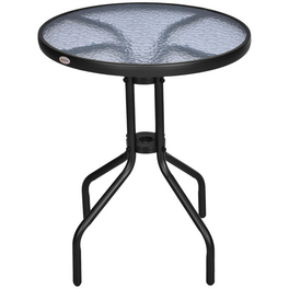 Gartentisch, BxHxT: 60 x 70 x 60 cm, schwarz, Gestell aus Metall