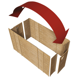 Geräteraum, holzfarben, (BxT): 274 x 204 cm Geräteraum, holzfarben, (BxT): 274 x 204 cm