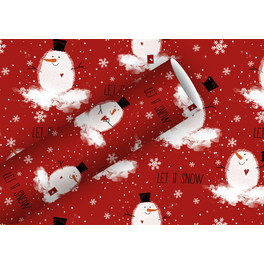Geschenkpapier Bobby Snow, 2mx70 cm, rot