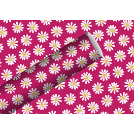 Geschenkpapier Dancing Daisies, 2 m x 70 cm, pink