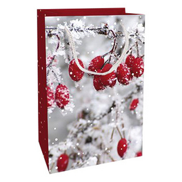 Geschenktasche Frosted Berries, 11x16x5 cm, glänzend