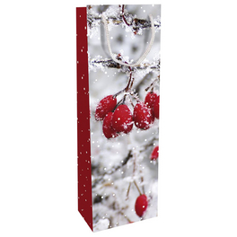 Geschenktasche Frosted Berries, 12x37x8 cm, glänzend