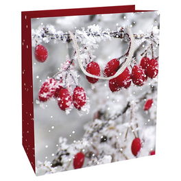 Geschenktasche Frosted Berries, 18x21x8 cm, glänzend