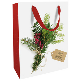 Geschenktasche Weihnachtsgrün, 25x33x11 cm, matt