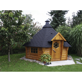 Grillkota, Holz, natur, BxT: 426 x 376 cm Grillkota, Holz, natur, BxT: 426 x 376 cm
