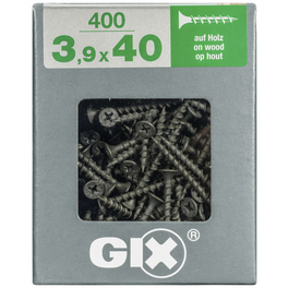 Grobgewindeschraube, 3,9 mm, Stahl, 400 Stk., GIX B 3,9x40 XL