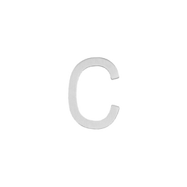 Hausbuchstabe, Buchstabe C, edelstahlfarben, Stahl