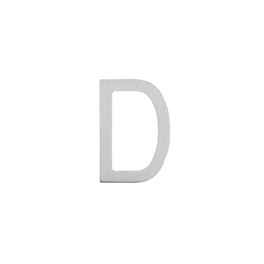 Hausbuchstabe, Buchstabe D, edelstahlfarben, Stahl