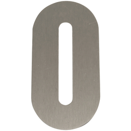 Hausnummer, 0, Silber, Edelstahl, 15,7 x 22,7 x 1,8 cm