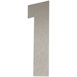 Hausnummer, 1, Silber, Edelstahl, 15,7 x 22,7 x 1,8 cm