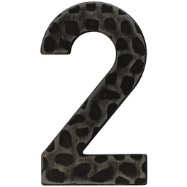 Hausnummer, 2, Schwarz, Eisen, 11,7 x 17 x 1,8 cm Hausnummer, 2, Schwarz, Eisen, 11,7 x 17 x 1,8 cm