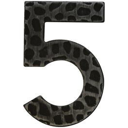 Hausnummer, 5, Schwarz, Eisen, 11,7 x 17 x 1,8 cm Hausnummer, 5, Schwarz, Eisen, 11,7 x 17 x 1,8 cm