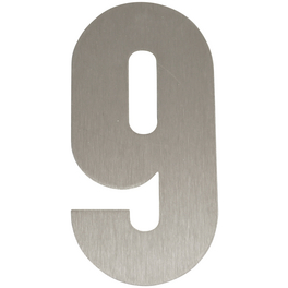 Hausnummer »9«, silberfarben, Stahl