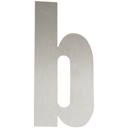 Hausnummer, b, Silber, Edelstahl, 15,7 x 22,7 x 1,8 cm