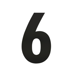 Hausnummer, Nummer 6 XL , mattschwarz, Stahl