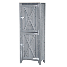 Hochschrank »Typ 564«, für Outdoorküche, Holz, hellgrau, 2 Fachböden